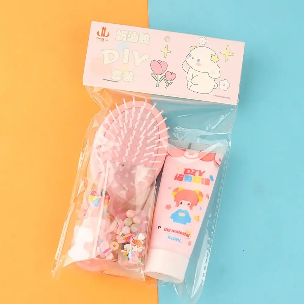 Handmade Simulation Cream Glue Comb Multicolour Material Package DIY Material Pack Set Portable DIY Kit Cartoon Air Cushion Comb