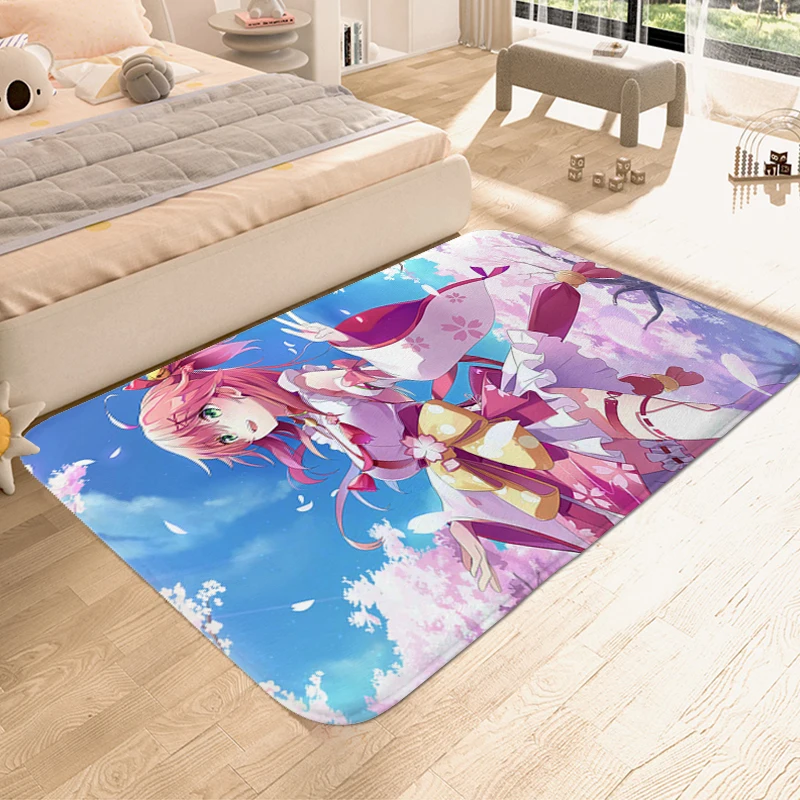 

Anime Rug for Bedroom Hololives Doormat Entrance Door Hallway Foot Mat Living Room Floor Carpet Anti Slip Room Decorating Items