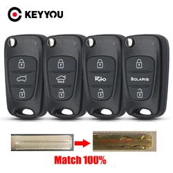 KEYYOU 절단 서비스 포함 현대 아반떼 I20 I30 IX35 원격 키 쉘 포브 케이스, 기아 기아 K5 베르나 피칸토 스포티지용 플립