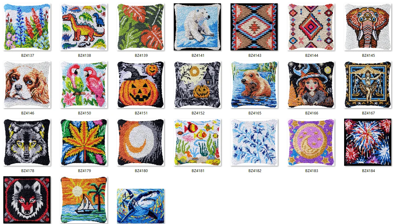 

Latch Hook Kit Cushion Smyrna Buttons Package Flowers styles 2025 Pattern Latch Hook Kits Set For Needlework