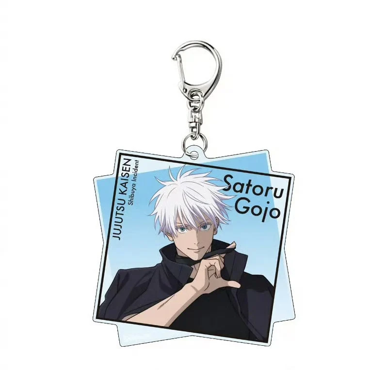 أنيمي جوجو ساتورو الاكريليك حامل الشكل دمية لعبة ساتورو جوجو المفاتيح قلادة كيرينغ للهدايا