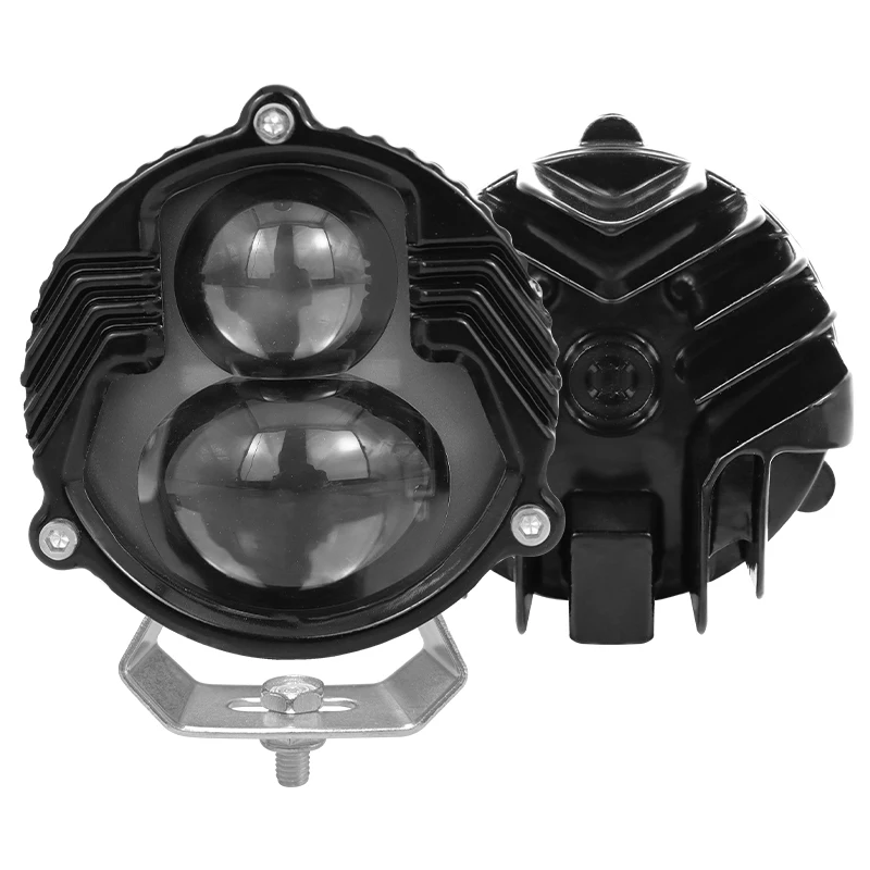 

65Mm * 65mm Dual Lens 28w Motorcycle Spotlights Car Light Emitting Diode Headlamp Small Lens White Light Large Lens Yellow Light