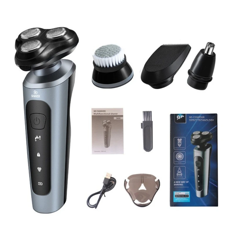 กรูมมิ่งผู้ชายเครื่องโกนหนวดไฟฟ้าแบบชาร์จไฟได้เครื่องโกนเคราแบบเปียกแห้ง