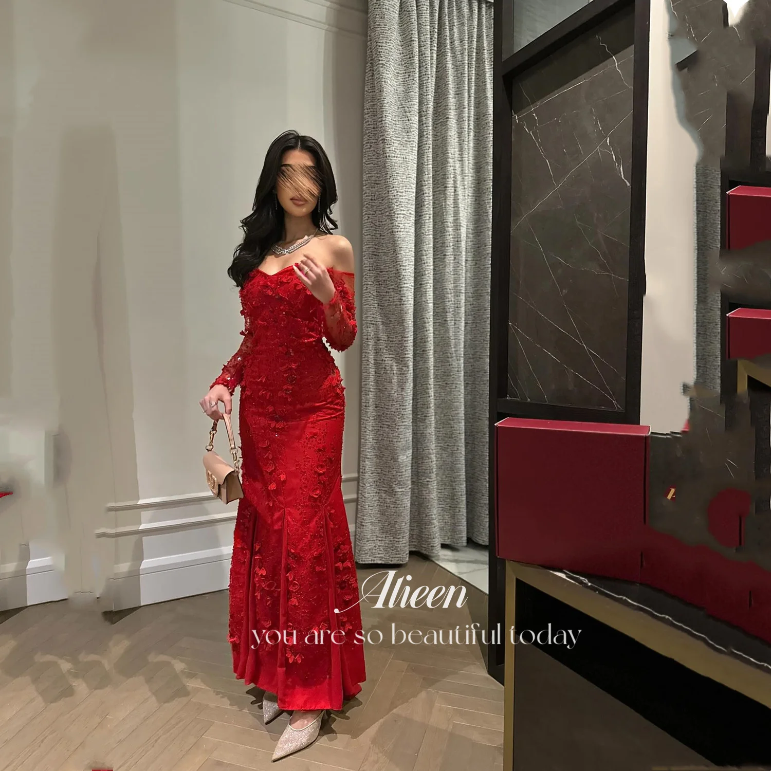 

Aileen Mermaid Elegant Party Dresses 2025 Red Prom Dress Customized Vestidos De Festa Luxurious Women's Evening Dresses Womens