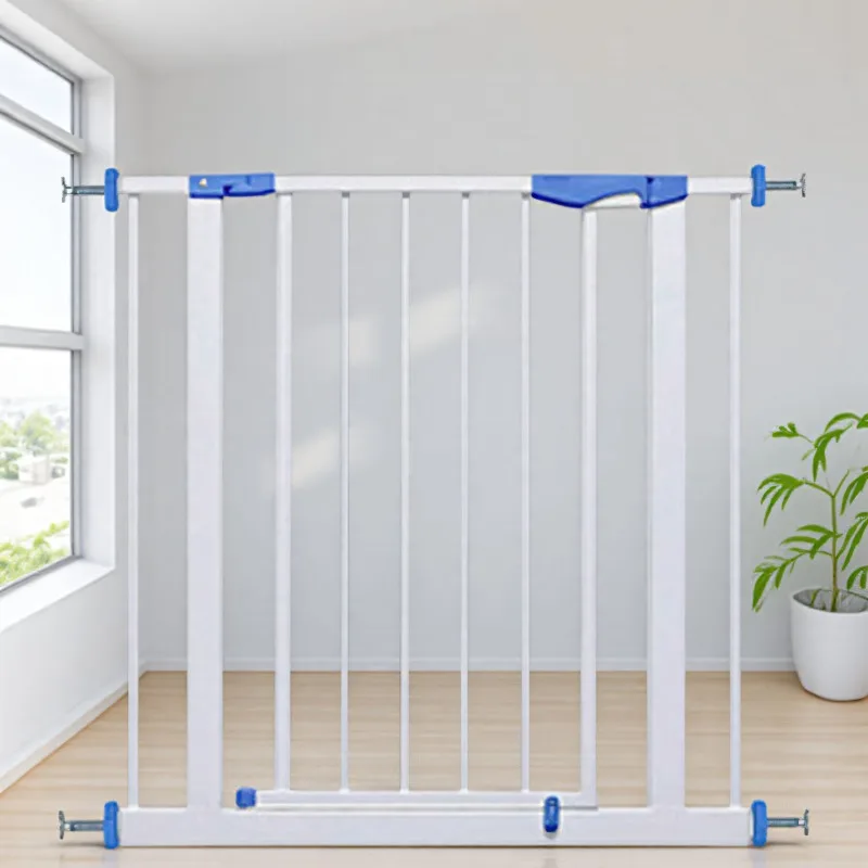 

Modern Sport Style Iron Safety Fence for Cats and Dogs Button Closure Pet Gate with Straight Metal Safe and Stylish Pen