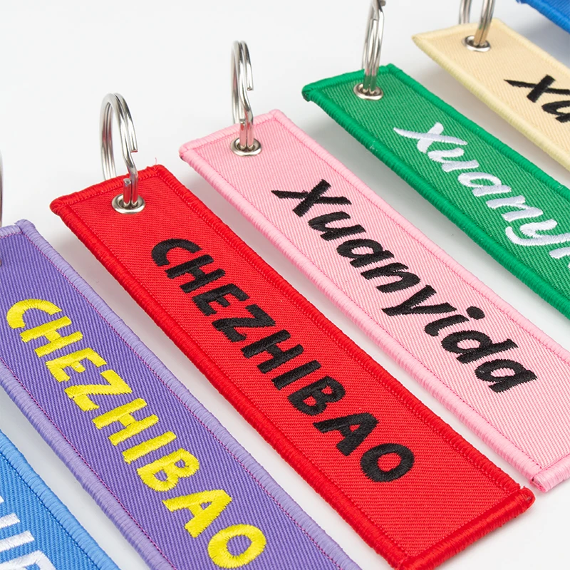 Xuanyida Personalied Keychain Name Patch Double-Sided Embroidery  Accessories For Suitcase Bag Customized Luggage Tag