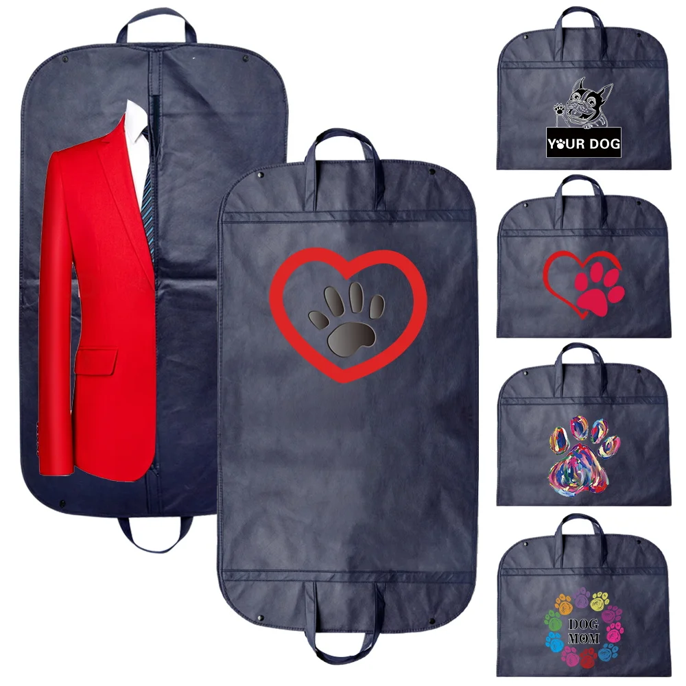 Clothes Dust Cover Wedding Dress Cover Suit Coat Storage Bag Garment Bags Home Hanging Clothing Organizers Footprints Pattern