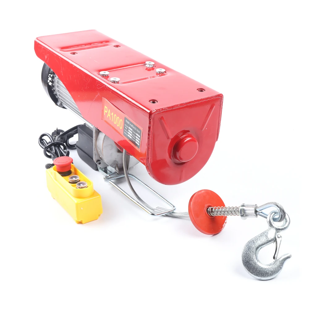 1000KG 1600W 220V Rope Hoist Motor Winch PA1000 * 12 M With Remote Control Machine