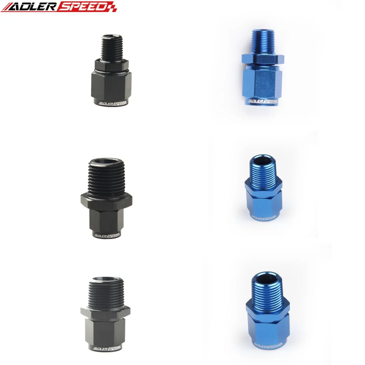 8AN 8AN Female Flare Swivel to 1/4 NPT Male Adapter Fitting Union Straight Aluminum AN4 AN6 Female 1/2NPT 1/8 NPT 3/8NPT Male