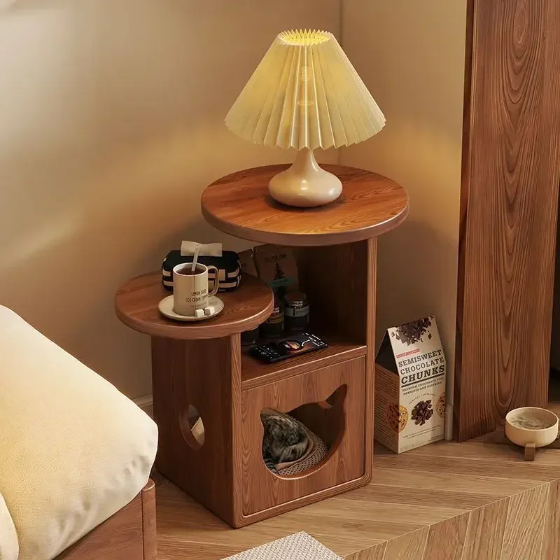 Coffee Table Sofa Bedside Floor Table with New Round Design, Creative Cat Climbing Frame Combined Side T
