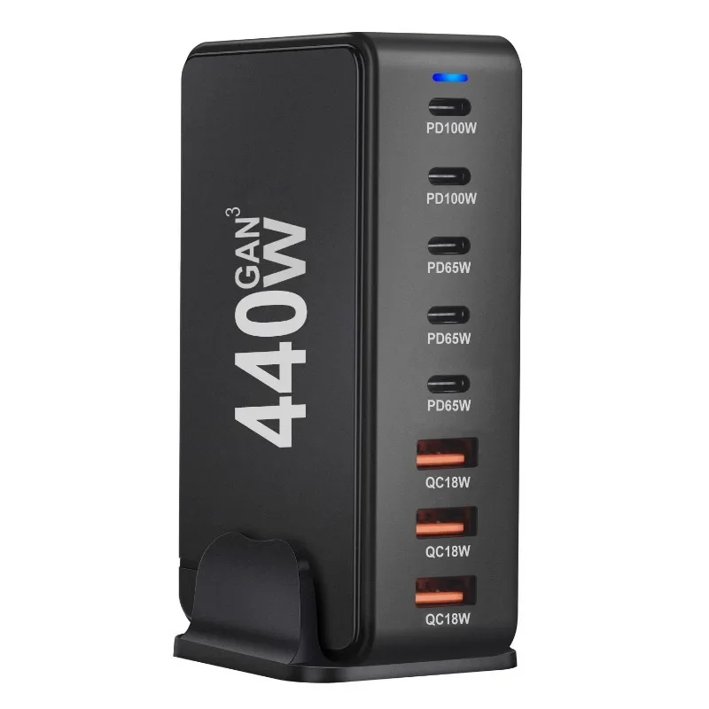 440W GAN USB TypeC Multi-port Desktop Travel Charger Adapter PD Charger Office Home Charger For US EU UK AU Plug