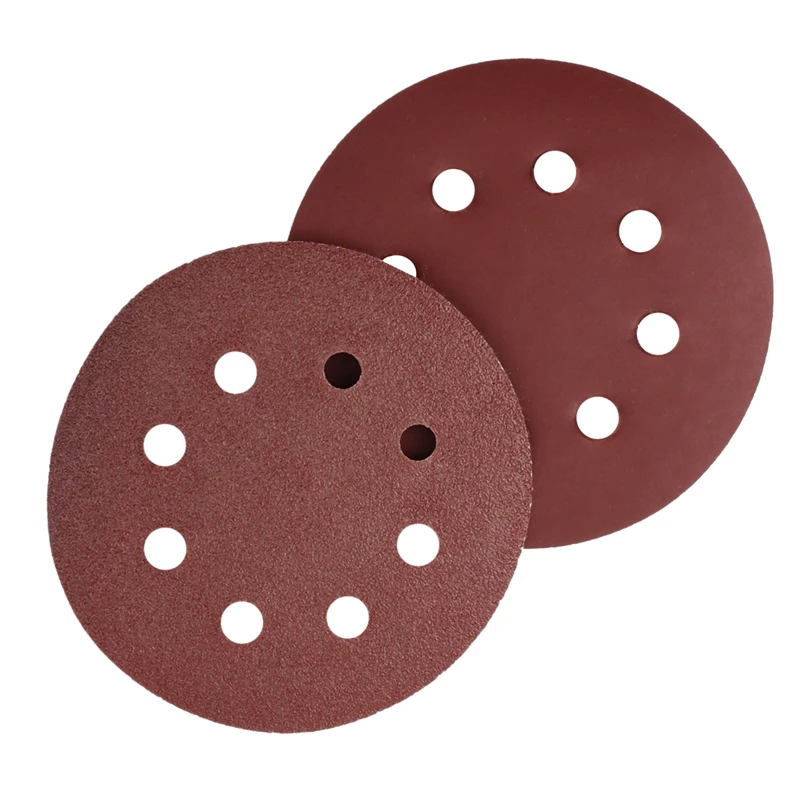 100 ชิ้น Sander Polishing Pad กระดาษทรายรอบรูปร่างแผ่นขัด Hook Loop Sanding กระดาษ Buffing แผ่น 8 กระดาษทราย