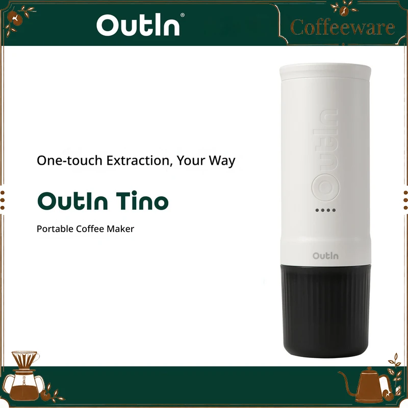 Outin Tino Portable Electric Coffee Maker Small Espresso Machine Capsule Coffee Extractor For Home Outdoor Travel Gift