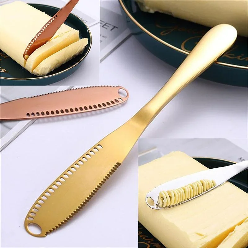 Esparcidor De Mantequilla De acero inoxidable 3 en 1, Cuchillo De Mantequilla, utensilios De cocina