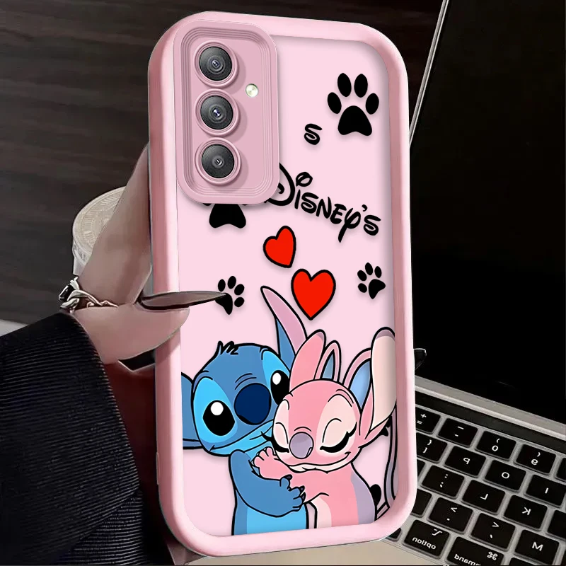 Lovely Disney Stitch Angel Case for Samsung Galaxy A55 A35 A25 A15 A05 A05S 5G A24 A13 A23 A12 A22 A32 A52 A52S A71 A72 A51 4G