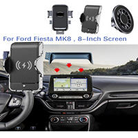 For Ford Fiesta MK8 Magnetic Car Phone Holder 8INCH GPS Screen Fixed Fast Wireless Charging Mobile Phone Mount Accessories