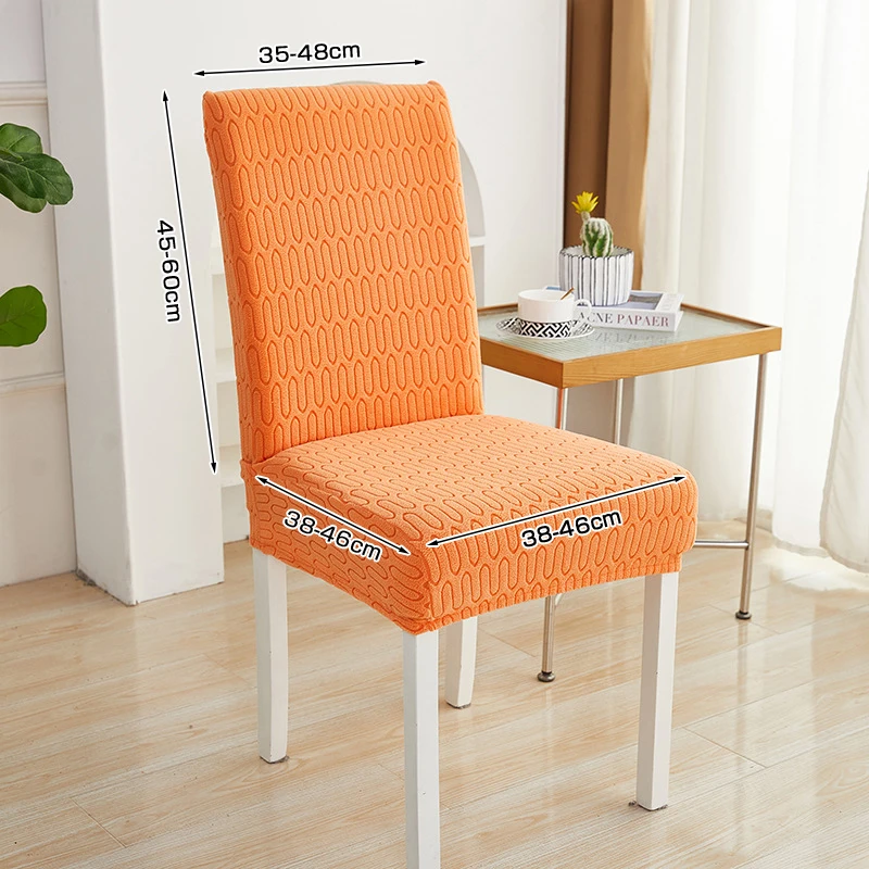 

Antislip Wear-resistant Chair Cover Jacquard Fabric Elasticity Slipcover Chair Back Full Surround Cover for Dining Room Banquet