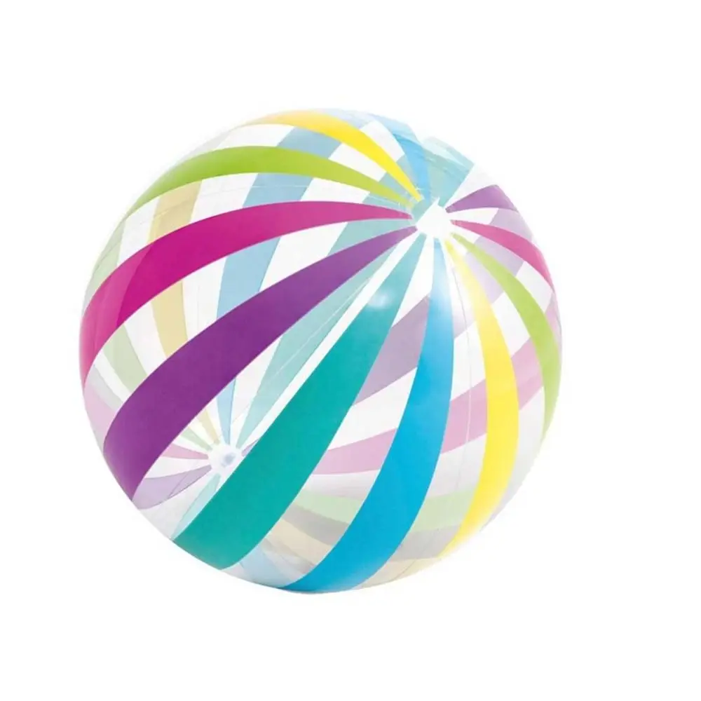 Children Transparent Stripe Inflatable Beach Balls Water Sports Outdoor Beach PVC Pool Floating Colorful Inflatable Water