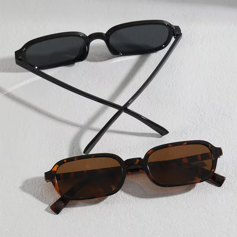2pcs simple small frame sunglasses, suitable for shopping, dating, outdoor gatherings, the same style for men and women