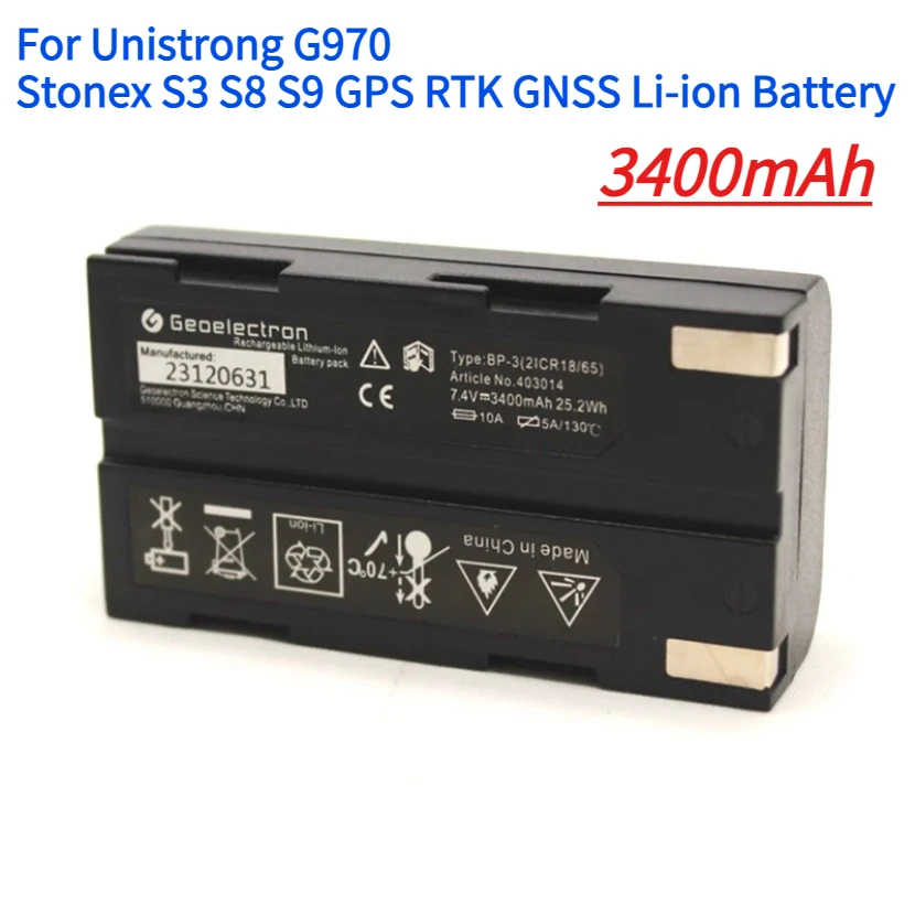 

7.4v 3400mAh BP-3 Rechargeable Li-ion Battery for Unistrong G970 Stonex S3 S8 S9 GPS RTK GNSS Li-ion Battery CH-S932X84