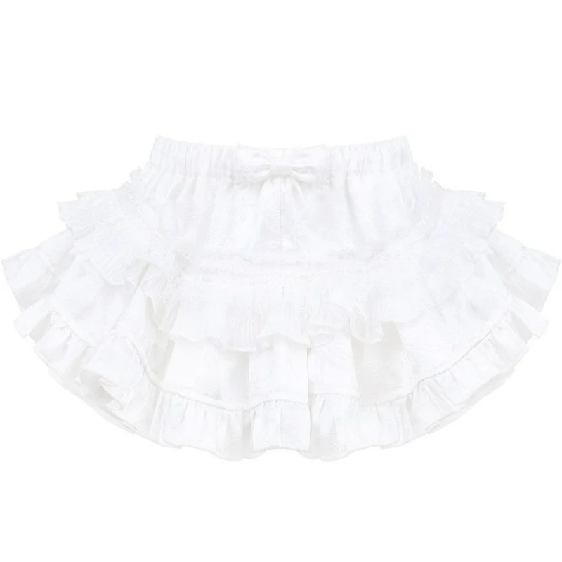 French Style Kawaii Lolita Style Skirt Set Women Sweet Square Neck Puff Short Sleeve Tops Y2k Mini Cake Skirt Cute White Outfit view 5
