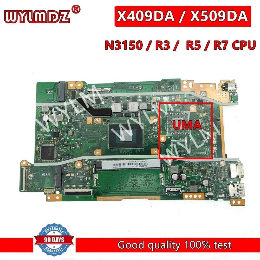 X509DA N3150/R3/R5/R7CPU Mainboard For Asus X409DA X509DAP X409DJ X409DL X509DL M590D FL8700D Laptop Motherboard