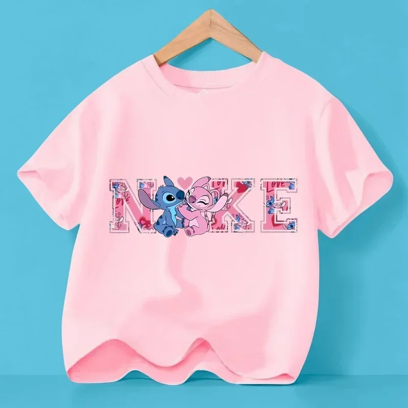 

Одежда Диснея, футболка для маленьких девочек и мальчиков, модные топы Y2K, костюм Stitch The Trucksuit, детская брендовая футболка Kawaii, аниме, дети с героями мультфильмов