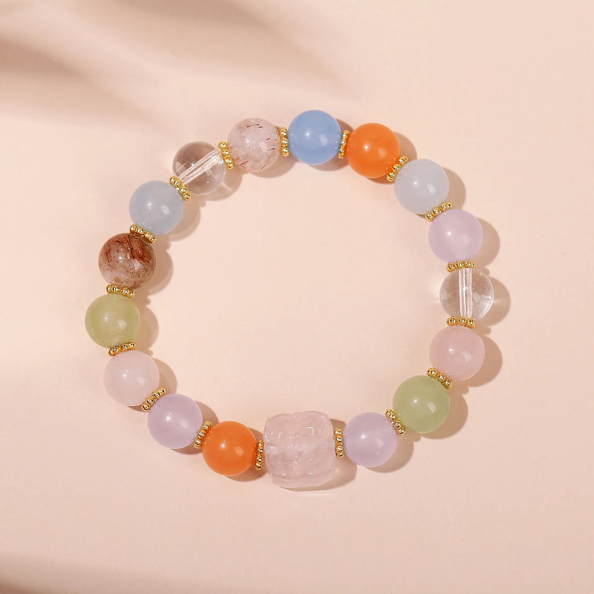 JD الحجر الطبيعي متعدد الألوان العقيق الأسود سوبر سبعة الكوارتز محظوظ تصميم سوار للنساء أزياء كريستال الطاقة المجوهرات #2