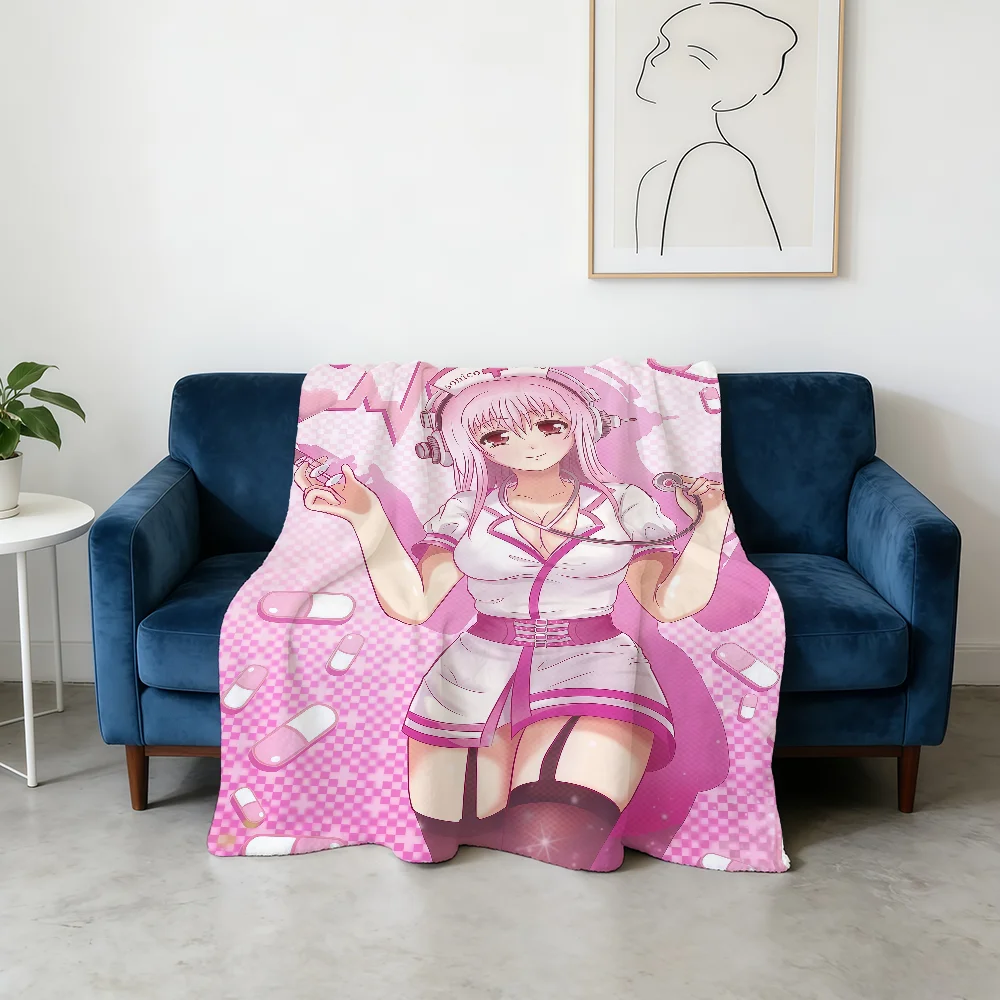 Anime S-Super S-Sonico Blanket Flannel Warm Soft Throw Blanket For Room Sofa Childish Birthday Gifts