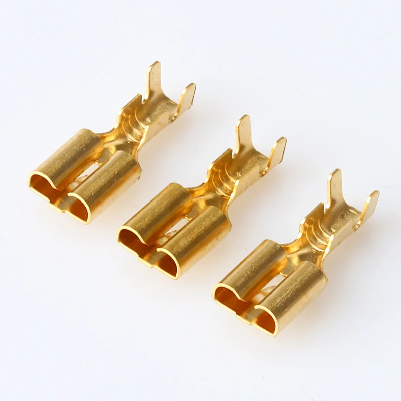 25/50/100 Pcs 6.3 Flat Plate Barbed Plug Wonderful Connector DJ623-E6.3B Relay Terminal Battery Car Crimp Terminals