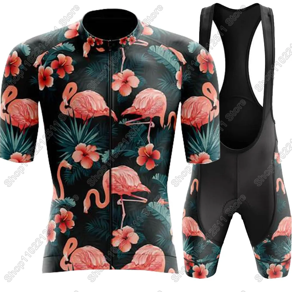 2025 Flamingo Cycling Jersey Set Bicycle Clothing Men Summer Road Bike Shirts Suit Bicycle Bib Shorts MTB Ropa Maillot view 2
