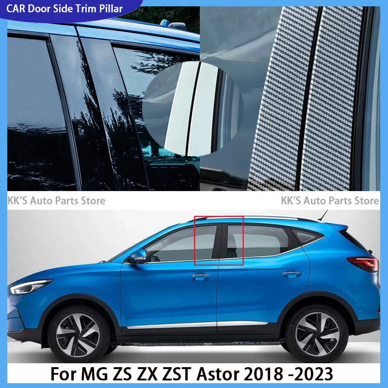 

Fit For MG ZS ZX ZST Astor 2018 2019 2020 2021 2022 2023 8Pcs Gloss Black Pillar Posts Door Trim Window Cover Exterior Part