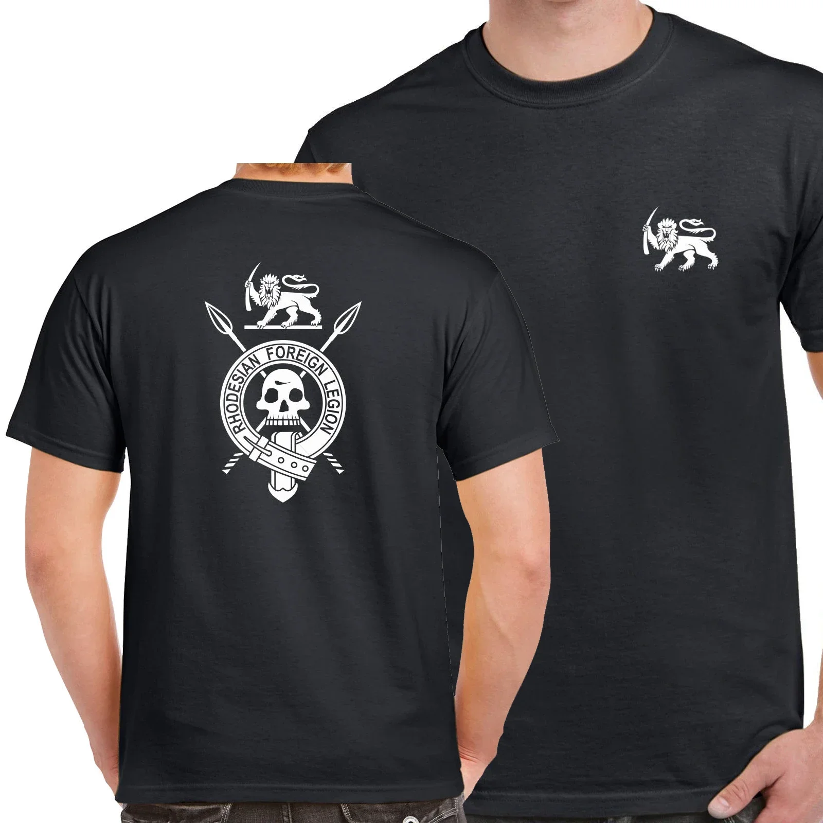 Rhodesian Foreign Legion T Shirt. New 100% Cotton Short Sleeve O-Neck T-shirt Casual Mens Top