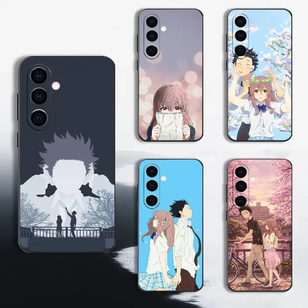 Warm anime A-Silent Voice Phone Case For Samsung A72,A71,A72,A70,A53,A52,A51, Black Soft Cover TPU