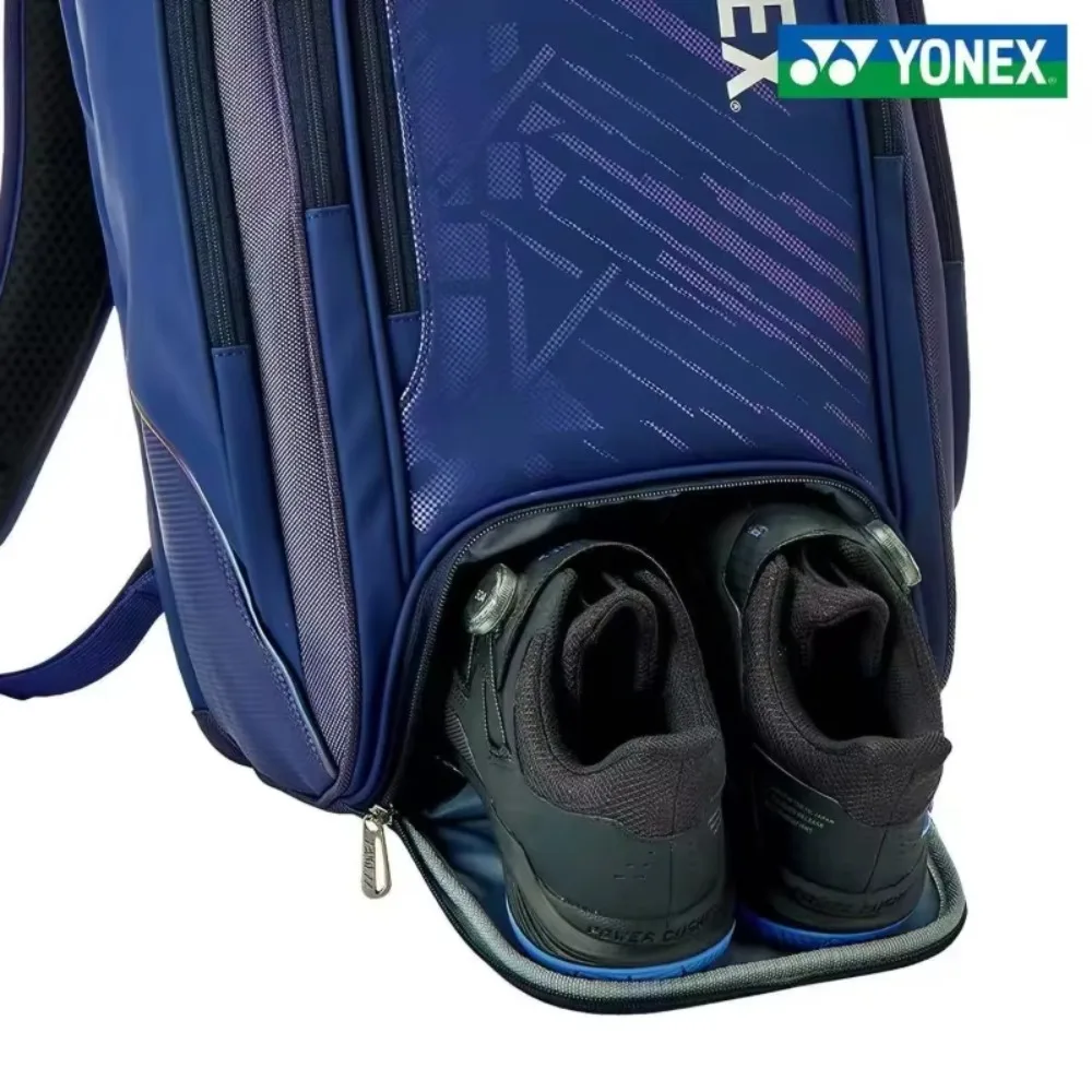YONEX Unisex Sports Backpack Waterproof Badminton & Tennis Racket Bag Ergonomic Design Independent Shoe Pocket for Gym Training