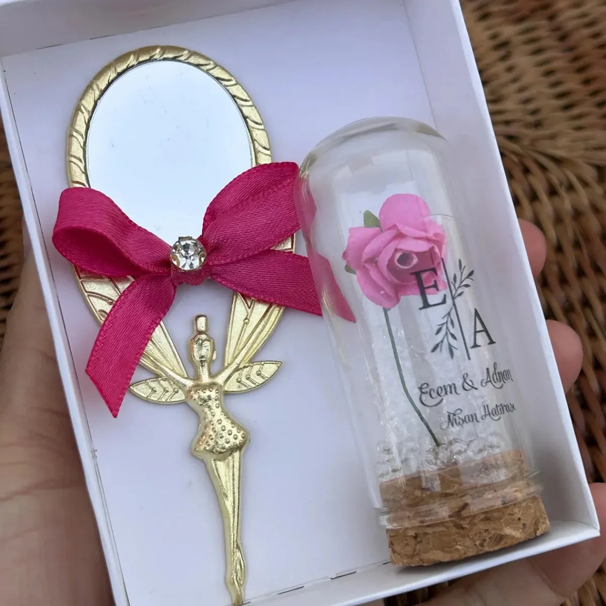 

Персонализированное ручное зеркало Quinceañera, набор куполов и зеркал, свадебные сувениры для гостей, Mis Quince, Fuschia Sweet 16, Swe