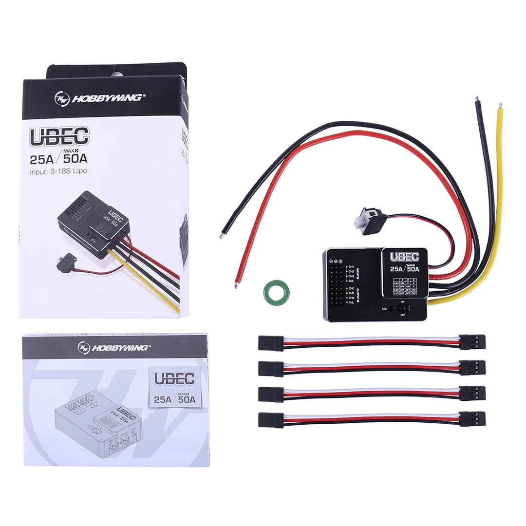 

Hobbywing UBEC 25A HV 3-18S модуль 25A внешнее переключение для DIY FPV мини гоночный квадрокоптер дрон