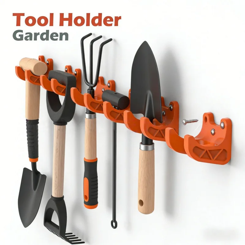 2.17in Garden Tool Rack Wall Hook Heavy-Duty Garage Storage Organizer Suitable For Rakes/Shovels/Brooms Workshop Hanging Bracke