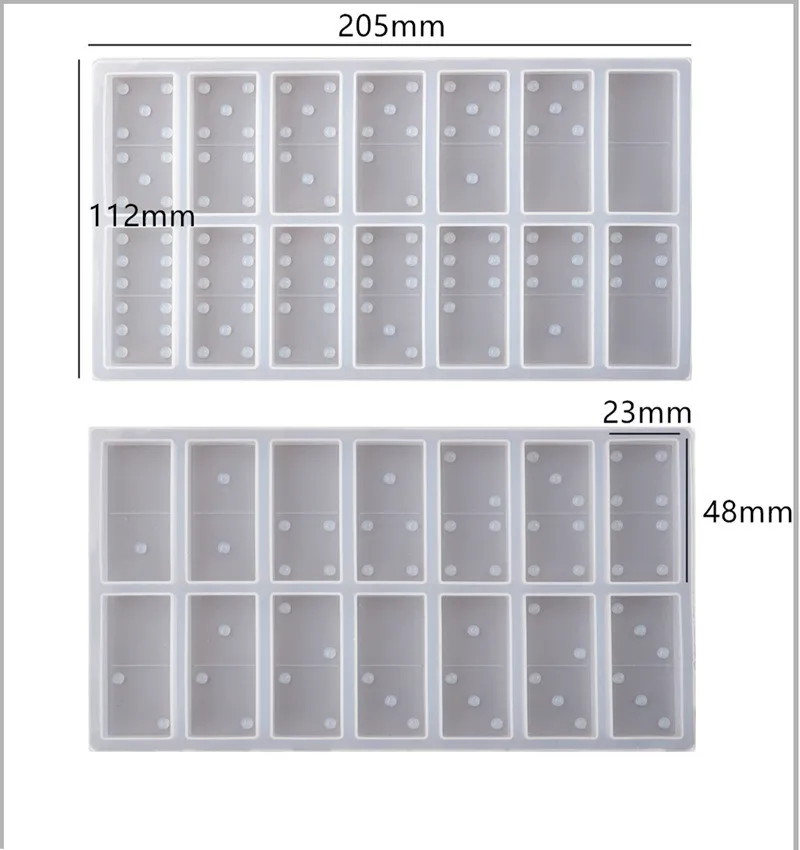 DIY Domino Mirror Silicone Mold Big Small Point Nine Dominos Crystal Epoxy Resin Mold