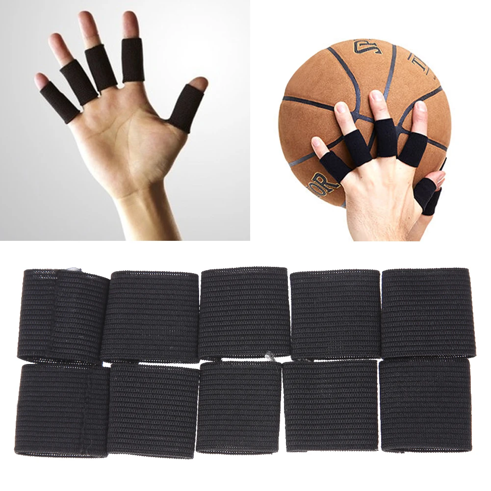 10Pcs Finger Guard Elastic Finger Protector Stretchy Finger Protective Sleeves Basketball Volleyball Anti Scratch Outdoor Sports