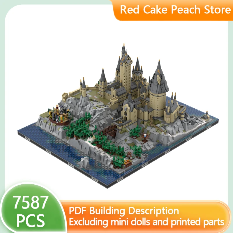 

Magical Movie Model MOC Building Bricks Medieval Coastal Castle Modular Technology Gifts Holiday Assemble Children Toys Suit