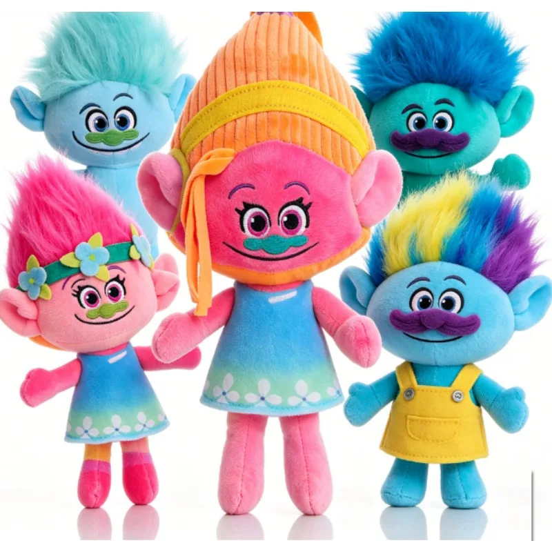 Nuevo Peluche de Dibujos Animados de 27-32 cm, Trolls 2, Muñeco de Peluche de Poppy Blanche, Personaje de Anime, Lindo Regalo de Cumpleaños para Fiestas