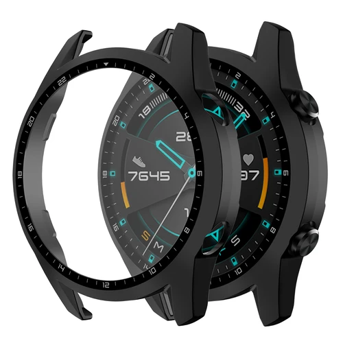 Imagen 2 del producto 3 unids/lote funda protectora de vidrio templado para Huawei Watch GT2 46mm Protector de pantalla de parachoques para Huawei Watch GT 2 46mm cubierta Shell
