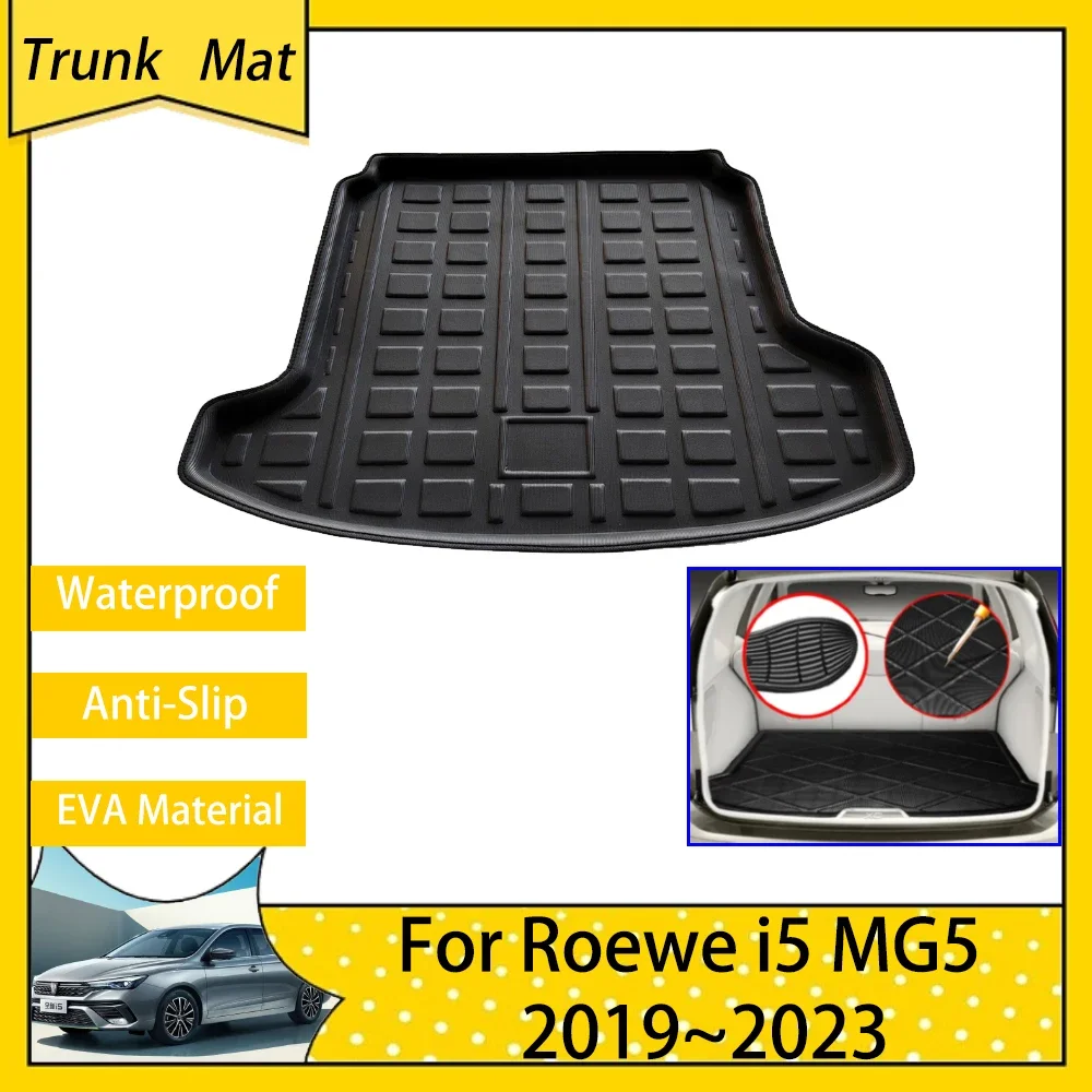 Car Trunk Mat for Roewe i5 MG5 GT Sedan 2019 2020 2021 2022 2023 Accsesories Waterproof Rear Luggage Boot Cargo FLoor EVA Carpet