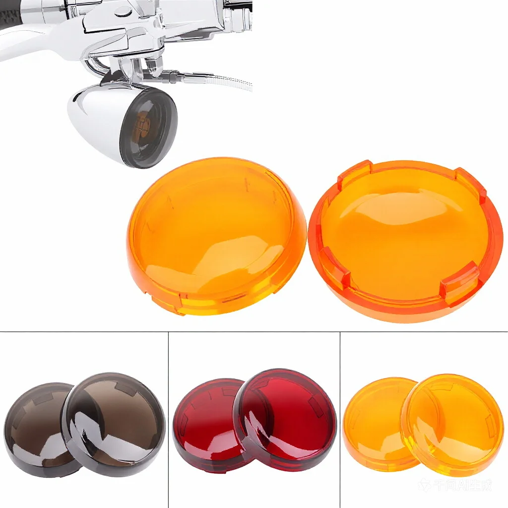 Black Red Yellow Motorcycle Indicator Lens Light Caps Cover For Harley Dyna Softail Electra Glide Road King Sportster 883 1200