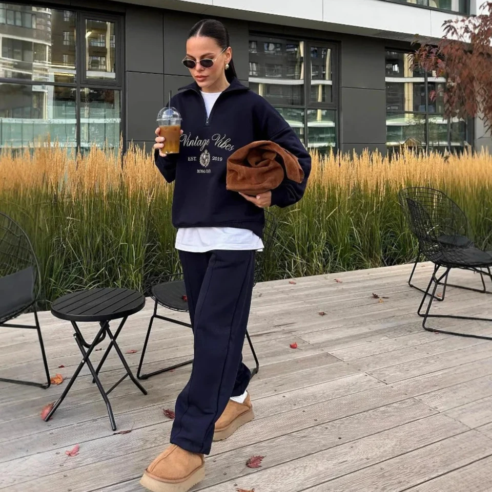 

Новая женская одежда, уличная толстовка в стиле Харадзюку, толстовки с полумолнией и ленивым ветром, женская одежда, свободный топ с длинными рукавами, куртка