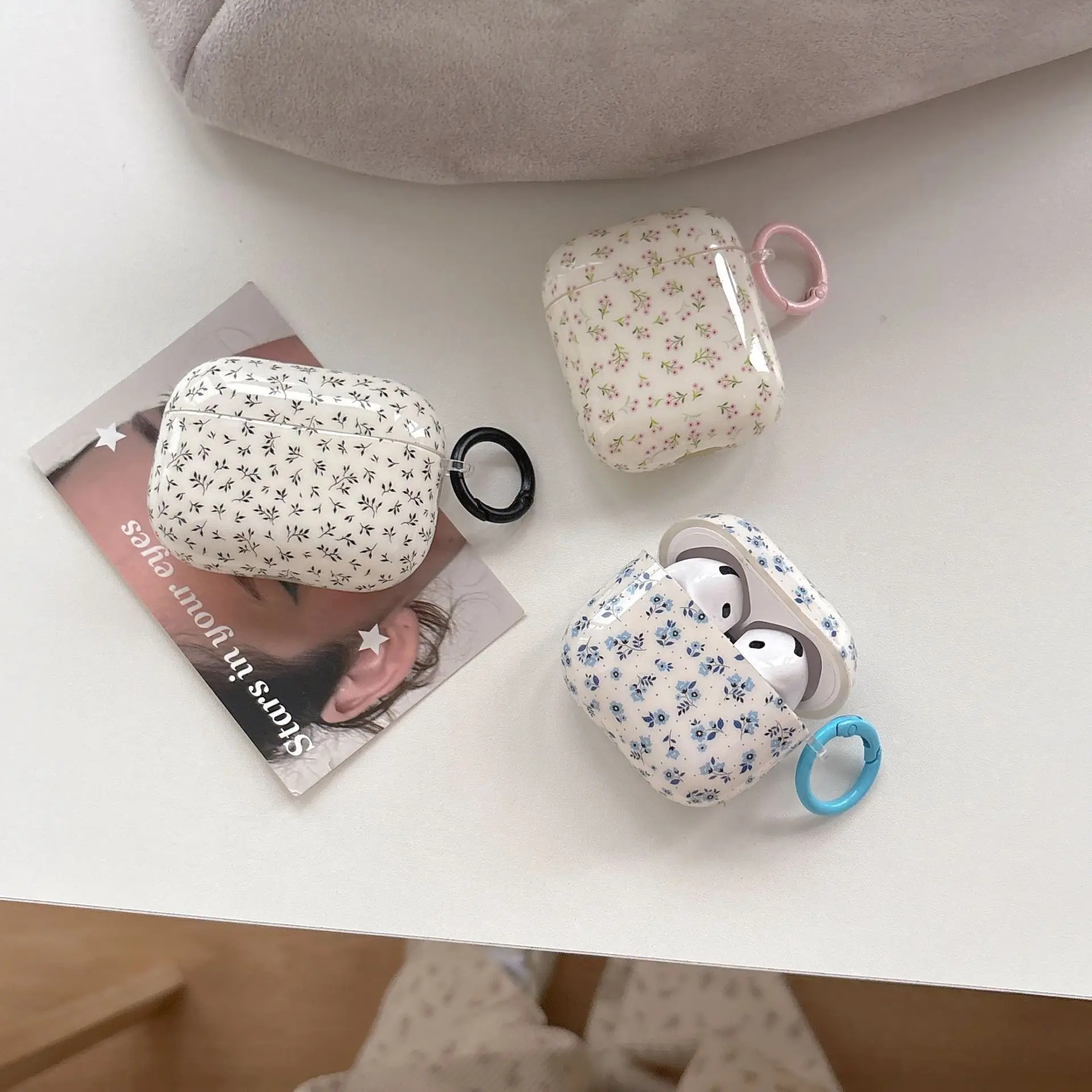 

New For AirPods 4 3 Case Ins Korean Style Floral Earphone Cases for Airpods Pro 2 3 Fashion Silicon Headphone Protective Cover