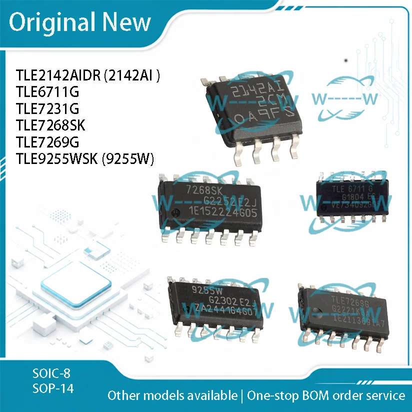 (5-30 PCS)NEW TLE2142AIDR 2142AI TLE6711G TLE7231G TLE7268SK TLE7269G TLE9255WSK 9255W TLE2142AI 7268SK SOP IC CHIP