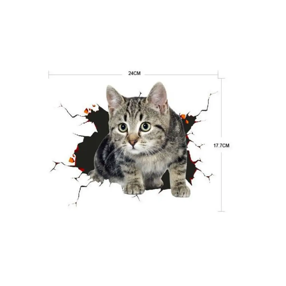 3D Cat Simulation Cats Car Sticker Universal PVC Cat in The Crack Sticker Funny Waterproof PVC Car Sticker Car Decal