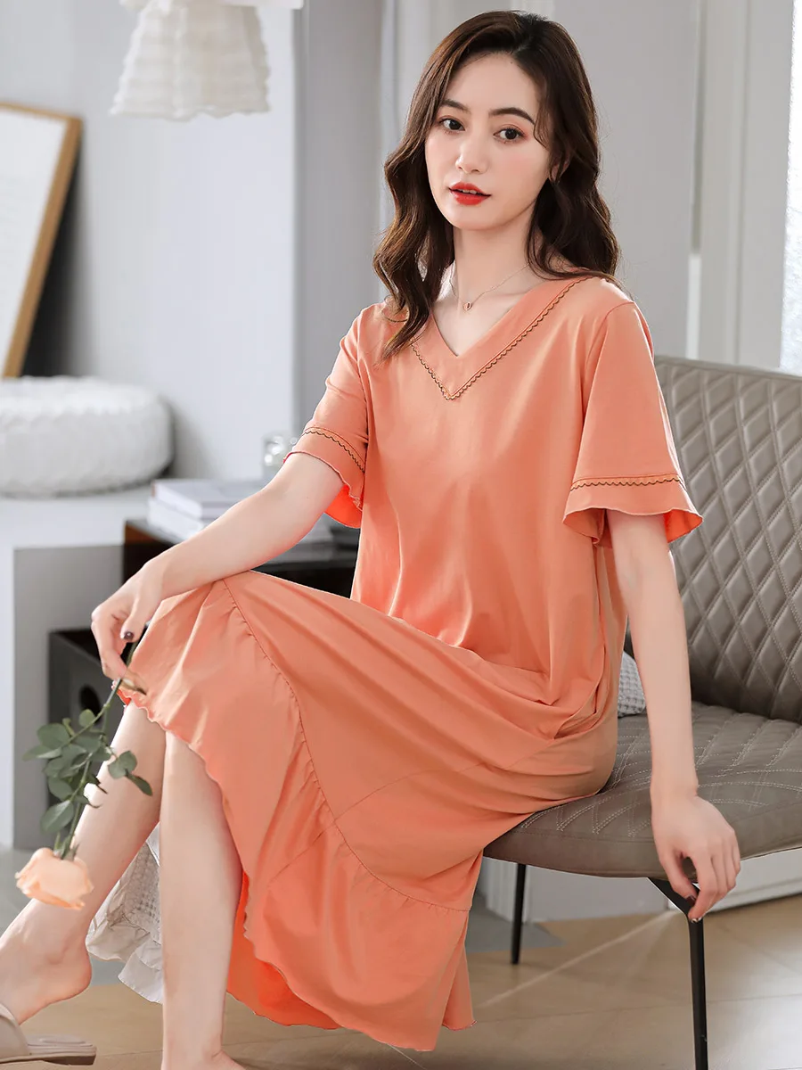 vestido-largo-de-modal-de-manga-corta-con-cuello-en-v-para-mujer-ropa-de-casa-informal-de-verano-talla-grande